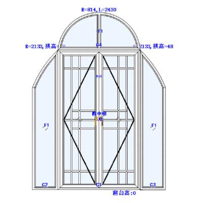 China High Quality Durable Aluminum Double French Door Safety Glass Exterior Single Glass Swing Door for sale