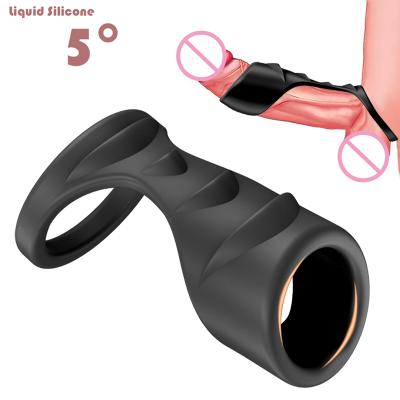 China Reusable Cock Ring Sex Toys For Men Glans Cover Enlargement Dick Sleeve Silicone Penis Ring Band Penis Supplement Sleeve Condoms for sale