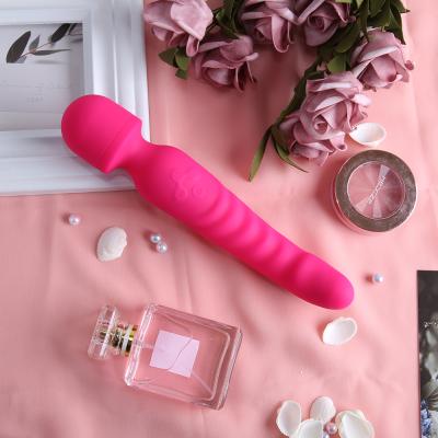 China Silicone+ Soft ABS Silicone Clitoris Stimulate Female Clit Masturbation Massager 10 Speed ​​AV Stick Vibrator Heated G Spot Vibrator Wand for sale