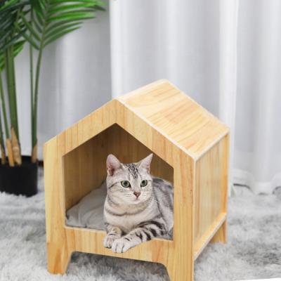 China Modern Pine Wood Dog Cat House New Design Pet Cooling Furniture for sale