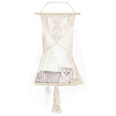 China Travel Cat Hammock Bed Decorative Macrame Wall Hanging Shelf Home Decoration for Storage for sale