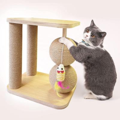 China Cat Scratcher Toys Natural Viable Sisal and Wooden Base Scratchers for Indoor Cats and Kitten for sale