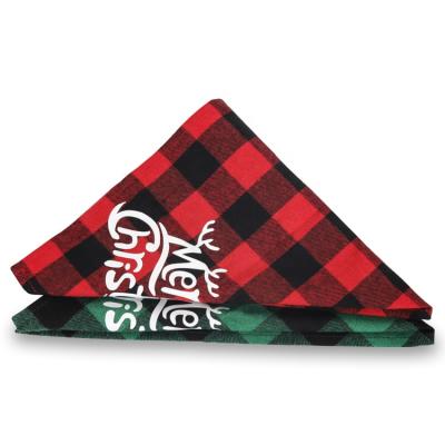 China Viable Washable Pet Bandanas Adjustable Plaid Triangle Pet Dog Scarf Adjustable Custom Bandana for sale