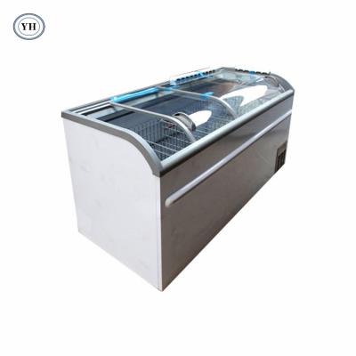 China Custom Commercial Single-temperature Chest Display Island Freezer for sale