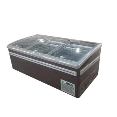 China Single-temperature Supermarket Custom Deep Kitchen Combined Island Display Cooler Jumbo Fridge Freezer for sale