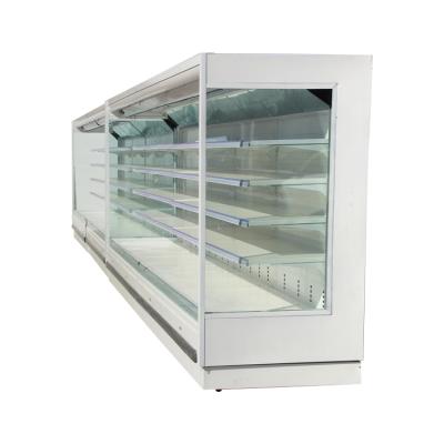 China Retail Single-temperature Multi-platform Meat Fridge Display Refrigerator Showcase Freezer For Supermarket Curved Display Cooler Glass Single-temperature for sale