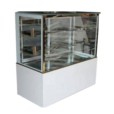 China Single-temperature Door Cake Freezer Dessert Fridge Bakery Display Cabinet Double Layers Tempered Glass Led Lamp Custom Glass for sale