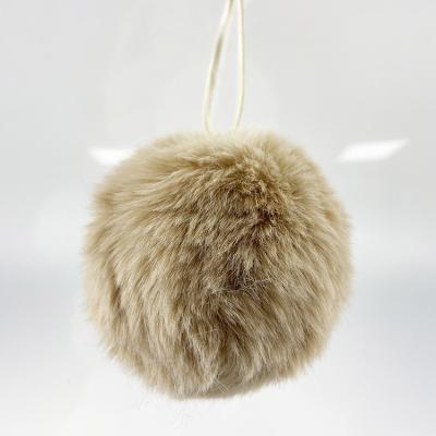 China Fabric Brown Plush Ball Christmas Decoration for sale