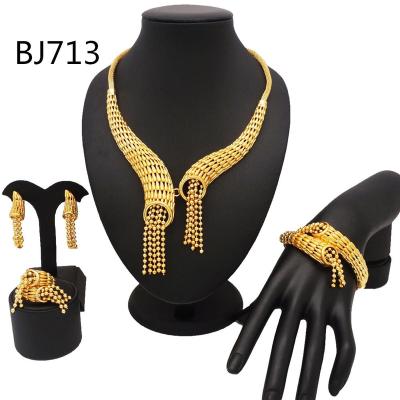 China Charm Hot Selling Bridal Jewelry Set 2019 Gold Plated High Quality BJ713 for sale