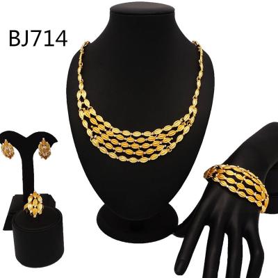 China 2019 Hot Sale Bridal Jewelry Set Charm Gold Plated High Quality BJ714 for sale