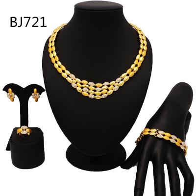 China Charming high qualityHot sale 2019 latest design stone jewelry set gold plated BJ721 for sale