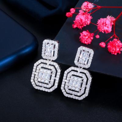 China Fashionable Korean popular multi side hollow earrings high quality silver geometric earrings for sale