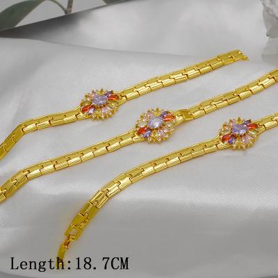 China Wholesale Trendy Fashion Design Gold Jewelry Set 24k Gold Bracelet S46 for sale