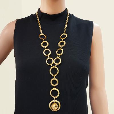 China Latest Fashion Style Long Necklace New Designs Romantic African Jewelry Initial Necklace For Wedding Party for sale