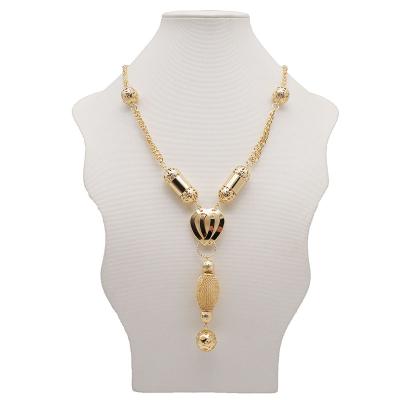 China Hot Sale Nigerian Charm Factory Custom Design Big Gold Plated Necklace N04 for sale