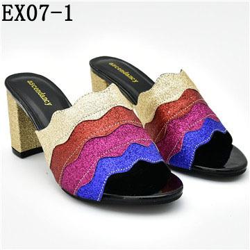 China 2019 Fashion hot sale Italian style Anti-slippery matching shoes and bag flats shoes EX07 for sale