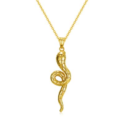 China Religious Custom Mini Real Snake Pendant 18k Solid Pure Gold Filled Diamond Jewelry Sets Fine Jewelry Chain Necklace for sale