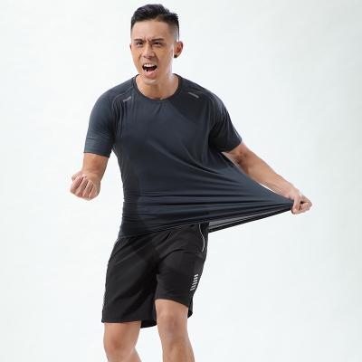 China Anti-wrinkle Custom Sports Print Summer Running T-shirt Gym Men Fitness Sportswear for sale