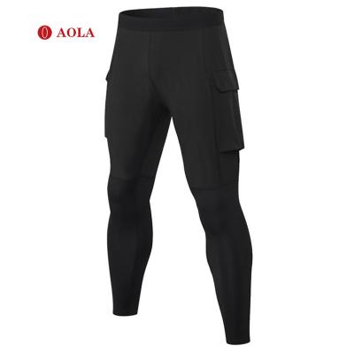 China AOLA Polyamide Gray Plain Spandex Sport Team Breathable Black Trim & Tights In Stock Mens Elastane Nylon Gaiters for sale