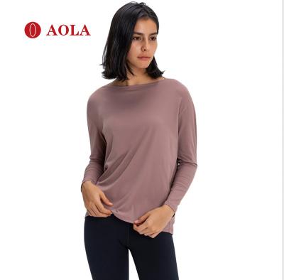 China AOLA 2020 Sellers Breathable Women Bodybuilding Outfits For Longsleeve Long Sleeve Womens Sports Crop Tops for sale