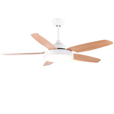 China 5 ABS Blade Fandelier 52 pulgadas ventilador de techo con blanco claro y marrón en venta