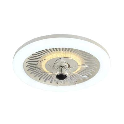 China Retractable Smart Bladeless Ceiling Fan Fandelier Chandelier Fan For Bedroom for sale