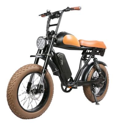 China China Fat E-Bike Fashion Bi Mode High Speed ​​Electric Extended Retro Bike Saddle Standard Fat Tire 20