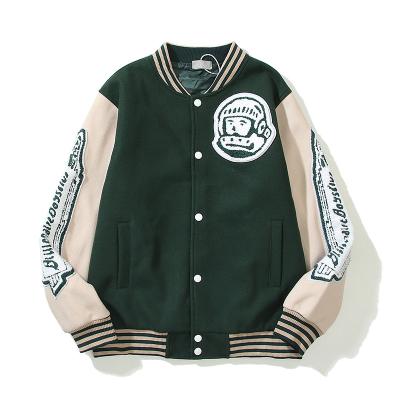 China QUICK DRY Factory Plus Size Green Crop Printed Streetwear Basketball Mens Custom Varsity Jackets for sale