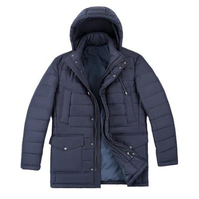 China Long Waterproof Parka Padded Windproof Men Fashion Custom Warm Polyester Anorak Winter Jacket for sale