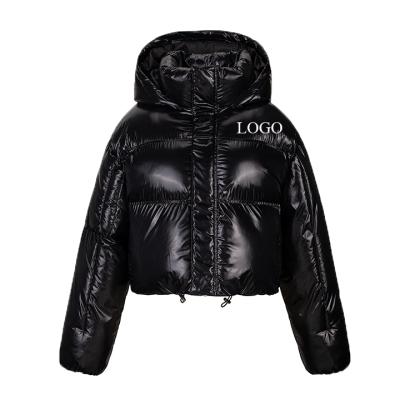 China Custom Women's Bubble Winter Jackets QUICK DRY OEM Logo Shinny Color Puff Jackets Cropped Stripper Women's Jackets for sale