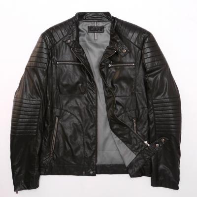 China New style waterproof men's leather jacket fashion leather jacket men's high quality motorbiker leather jacket for sale