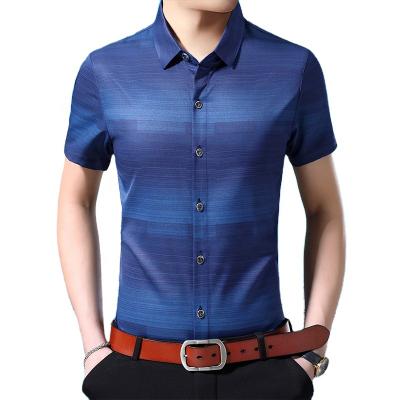 China Fashion new foreign trade anti-pilling printed short sleeve thin men's shirt for sale