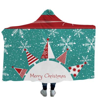 China Custom Kingcason Cartoon Christmas Children's Fleece Blanket 150x200cm Winter Anti-Static Warm House Plush Hoodie for sale