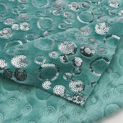 China Factory Wholesale Breathable Sequined Fabric Double Sided Thick 100% Polyester Dots Printed Flannel Fabric for sale