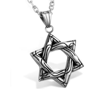 China Hiphop Six-pointed Star Pendant Necklace Fashion Hiphop Pendant Necklace Simple Unique Men Accessories for sale