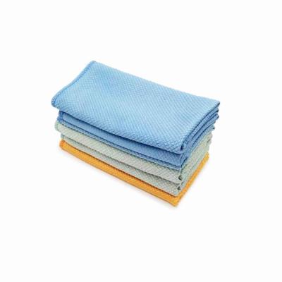 China Factory Supply Viable Glass Cleaning Microfiber Car Window Cloth Fish Scale Towel for sale