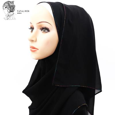 China Muslim New Arrivals Special Wholesale Black Chiffon Good Quality Hijab Pins Islamic Hijab For Women for sale