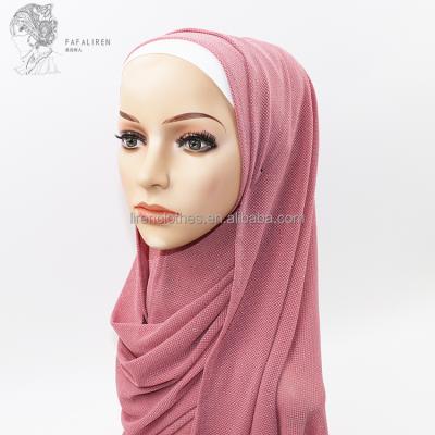 China Wholesale High Quality Islamic Knitted Hijab Woman Headscarf 15 Kinds Hijabs Fabric Scarf Muslim Net Muslim Women Fashion OEM Color for sale