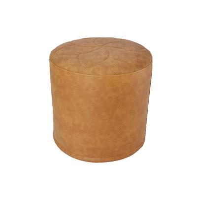 China Wholesale Modern Leather Removable Cover Ottoman Leg Rest For Office Chair Foot Stool Living Room Sneaks Ottoman Pouf Round Ottoman Stool for sale