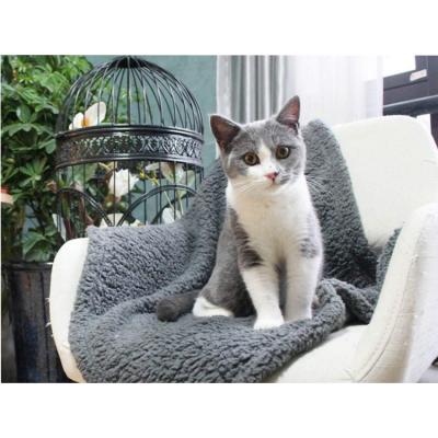 China Custom Viable Luxury Soft Warm Cotton Mat Pet Blanket Plush Cat Foldable Cat Bed for sale