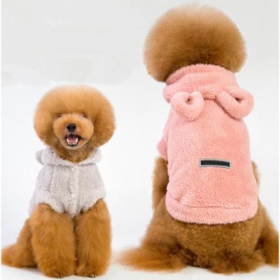 China Autumn Viable Wholesale Dog Clothes Winter Pet Plush Clothes Hoodies Cotton Luxury Dog Clothes for sale