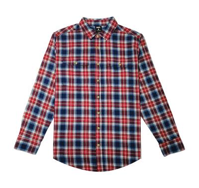 China Solid Color Fashion Anti-pilling Long Sleeve Check Custom Made Mens Plaid Vintage Flannel Shirts for sale