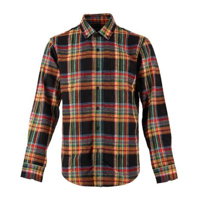 China Anti-pilling Plaids Colorful Long Sleeve Shirt Classic Flannel Streetwear Vintage Flannel Shirt for sale