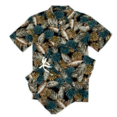 China Hawaiian Suit Factory Anti-pilling Beach Hawaiian Short Sleeve Shirt Set China Factory for sale