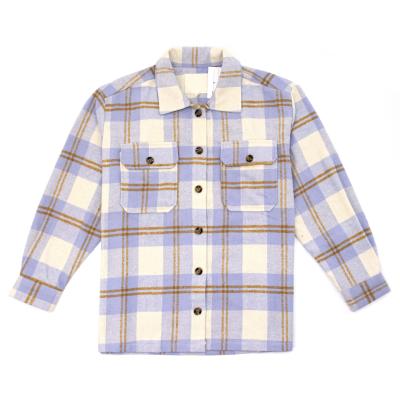 China 2021 High Quality Women Plaid Anti-wrinkle Winter Long Sleeve Flannel Jacket for sale