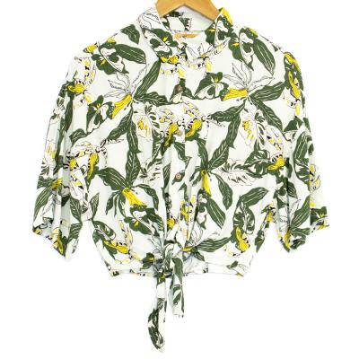 China Custom Beach Anti-Pilling Oversize Button Up Collar Female Hawaiian Shirt For Women for sale