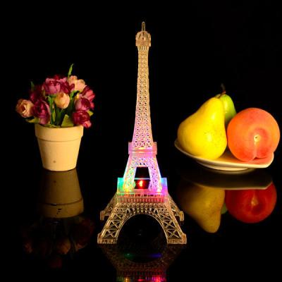 China Europe Wedding Decoration 25Cm RGB LED Eiffel Tower Flashing Centerpieces For Wedding Best Table Wedding Souvenirs For Guests for sale