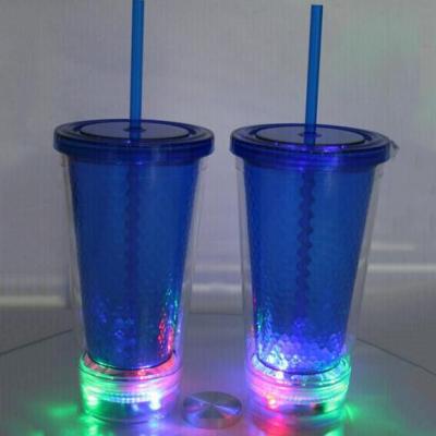 China AS Tumbler Custom Electric Led Flashing Straw Led Cup for sale