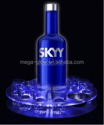 China ABS Blue Popular Tray For Party Custom Led Shot Lights Serving Tray for sale