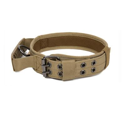 China Reflective Custom Metal Buckle Collar Nylon Adjustable Military Tactical Factory Logo Strong Dog Training Collar for sale